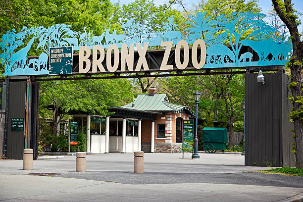 entrada do jardim zoológico do bronx - sinal de entrada - fotografias e filmes do acervo