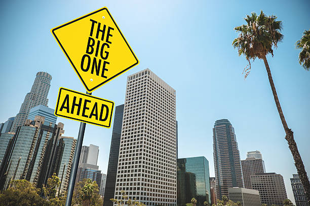 the big one earthquake road sign in los angeles http://blogtoscano.altervista.org/LA.jpg  earthquake photos stock pictures, royalty-free photos & images