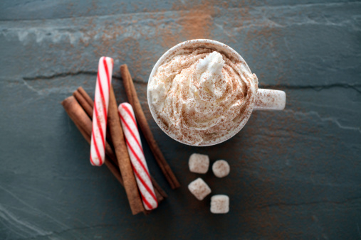 Hot chocolate on slate