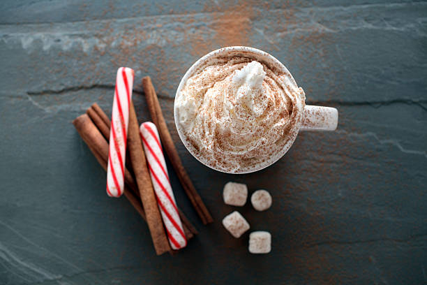 Hot chocolate Hot chocolate on slate mocha stock pictures, royalty-free photos & images