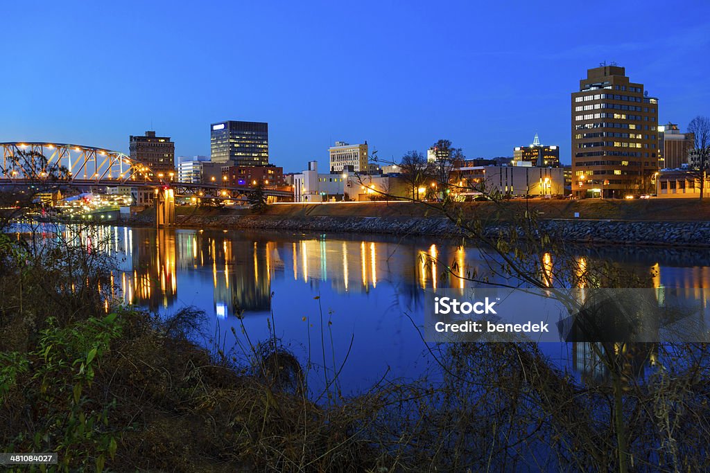 Charleston, West Virginia Cityscape of Charleston with reflections in the Kanawha River , West Virginia, USA. Charleston - West Virginia Stock Photo