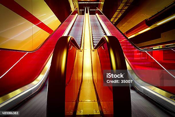 Escalator Stock Photo - Download Image Now - Architectural Feature, Blurred Motion, Built Structure