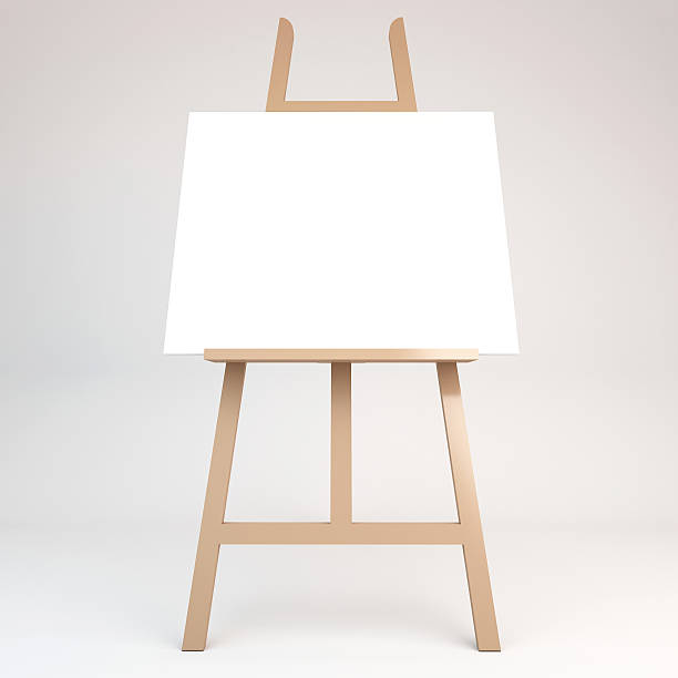istock 3d rendering of a wooden easel 481086536
