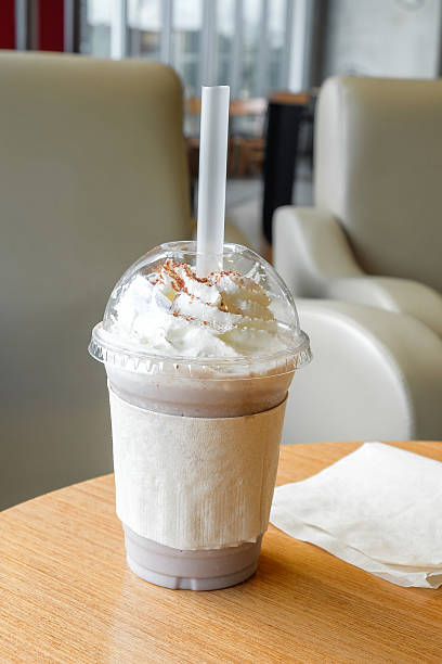 istock Ice chocolate frappe and whipped cream in takeaway cup 481089616