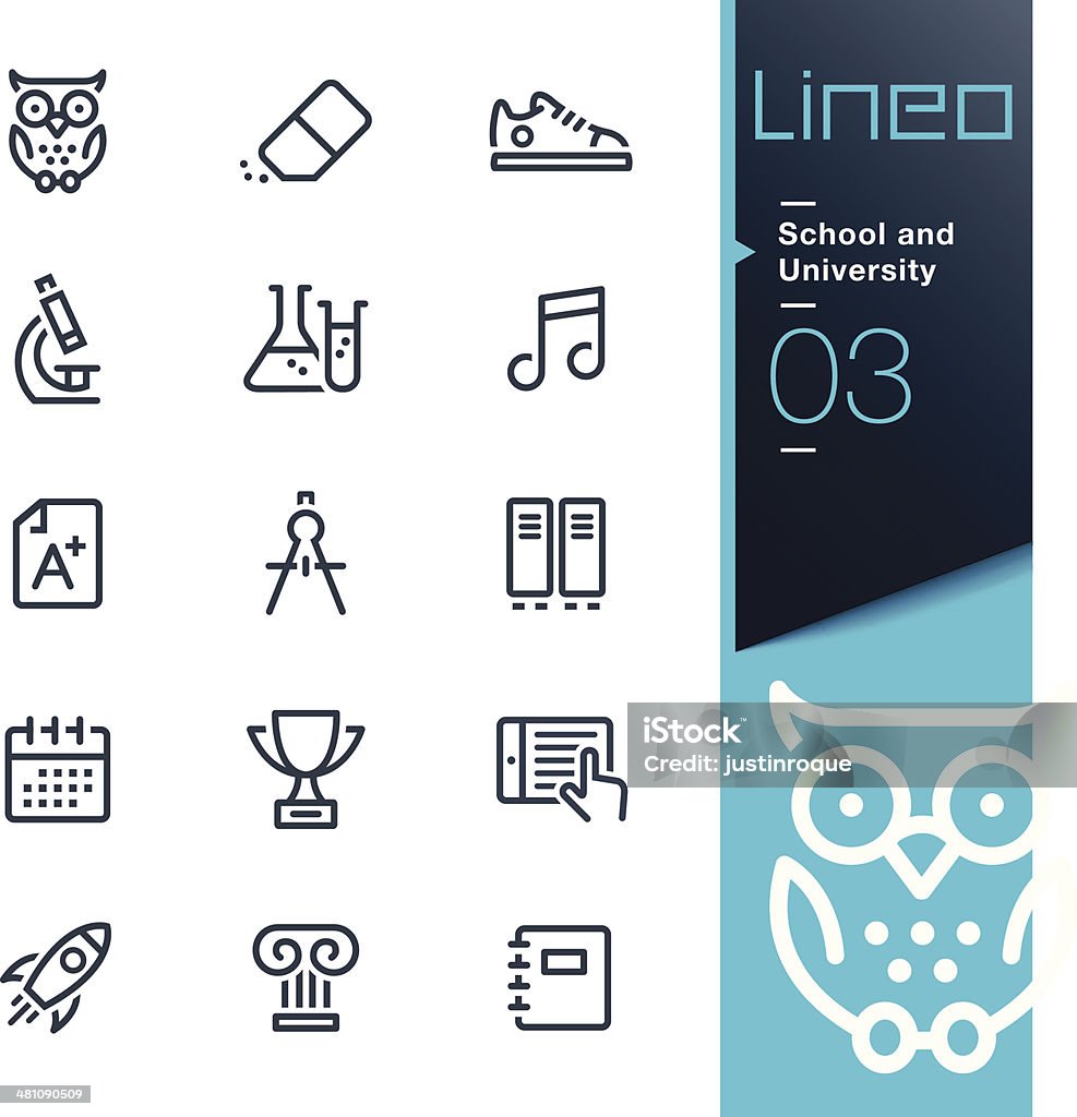 Lineo-School, University contorno dos ícones - Royalty-free Símbolo de ícone arte vetorial