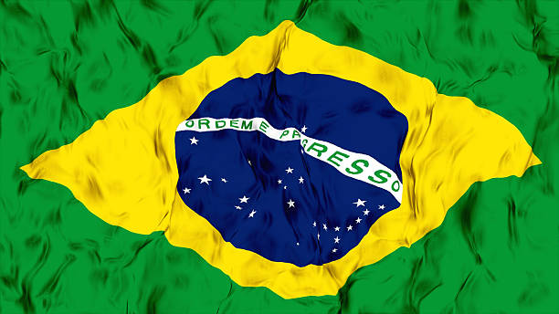 istock Waving Brazil Flag in Slow Motion. 481093785