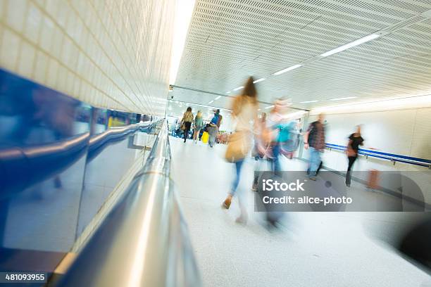 Blur Movement People In Rush Hour Train Station London Uk Stock Photo - Download Image Now