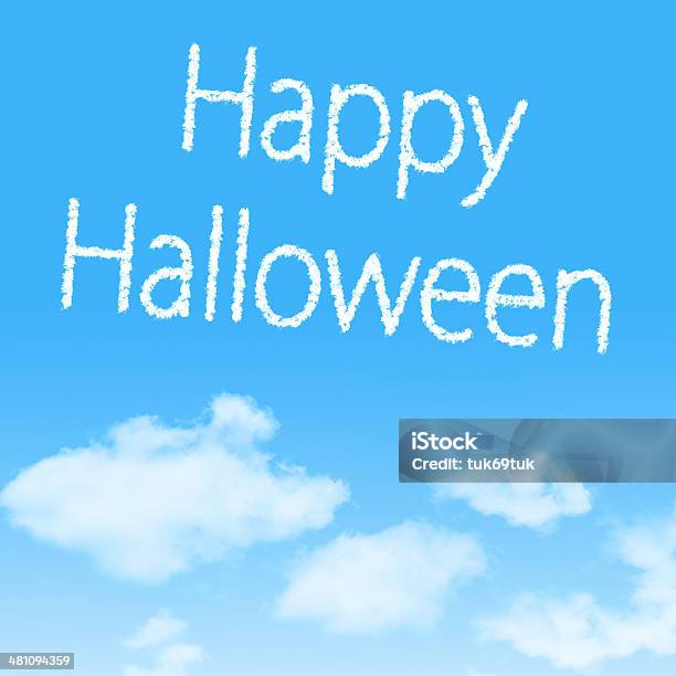 Cloud Icon With Design On Blue Sky Background Stock Photo - Download Image Now - Autumn, Blue, Candy