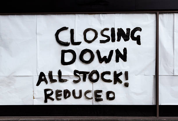 istock closing down all stock reduced Shop sign 481096447