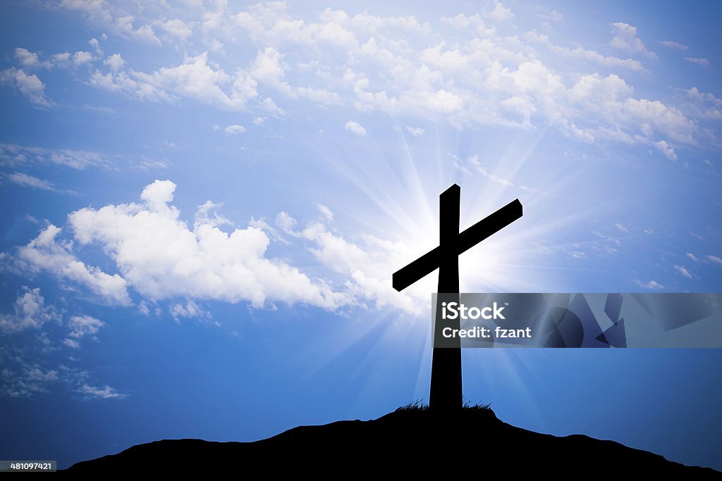 cross silhouette Religious Cross Stock Photo