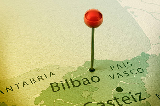 istock Bilbao Map City Straight Pin Vintage 481097483