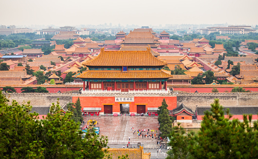 Cornices and dragon shaped columns of the Forbidden City