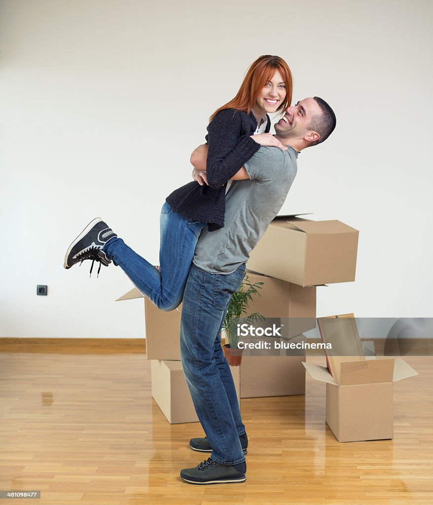 Moving Day Young Couple In New Home Adult Stock Photo