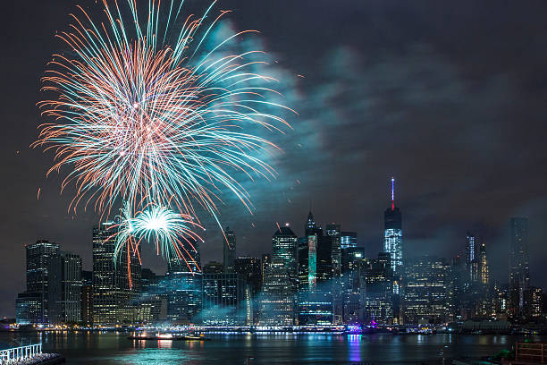istock Independence Day With Fireworks in New York City 481098706