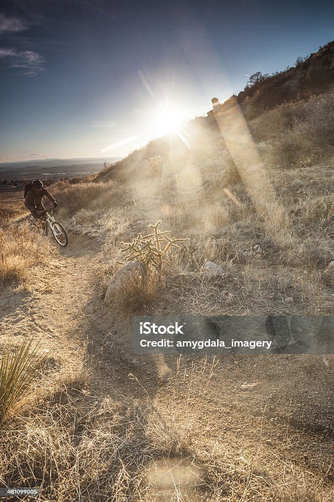 Горный велоспорт sunshine пейзаж - Стоковые фото Активный образ жизни роялти-фри
