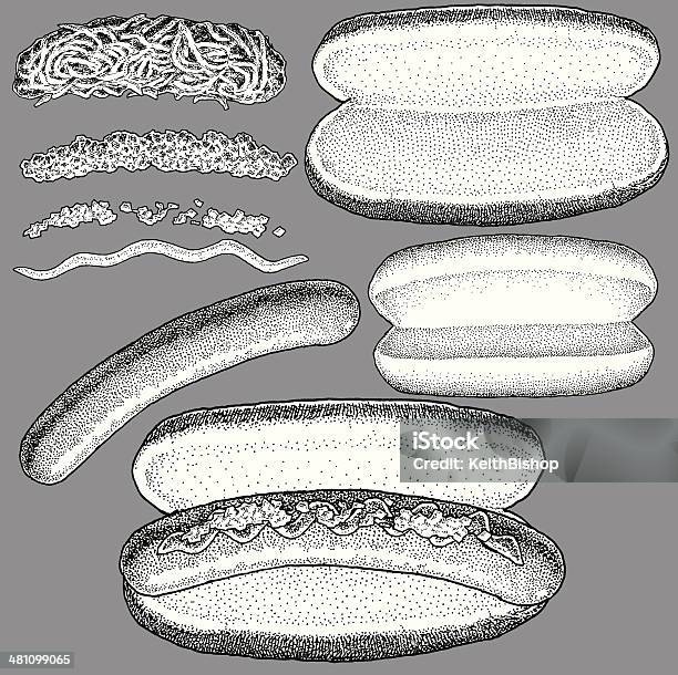 Crea Il Tuo Hot Dog - Immagini vettoriali stock e altre immagini di Alimentazione non salutare - Alimentazione non salutare, Barbecue - Cibo, Bianco e nero