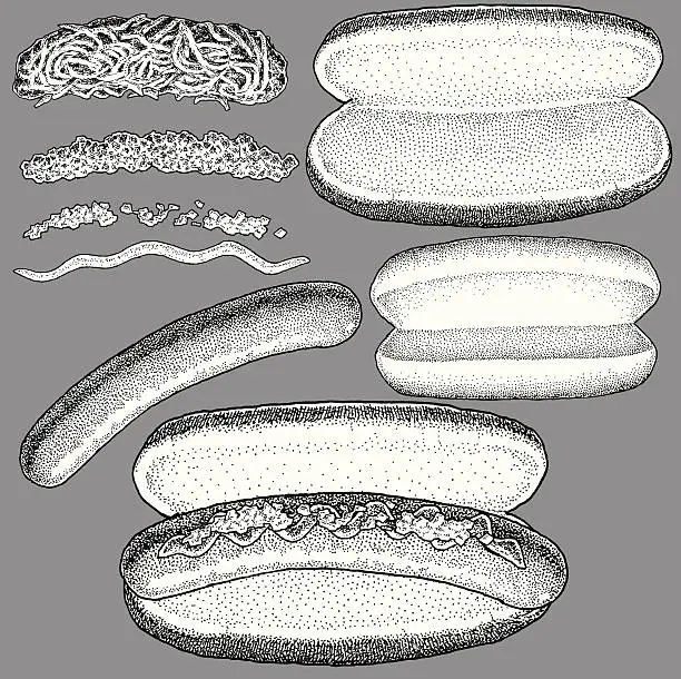 Vector illustration of Build Your Own Hot Dog