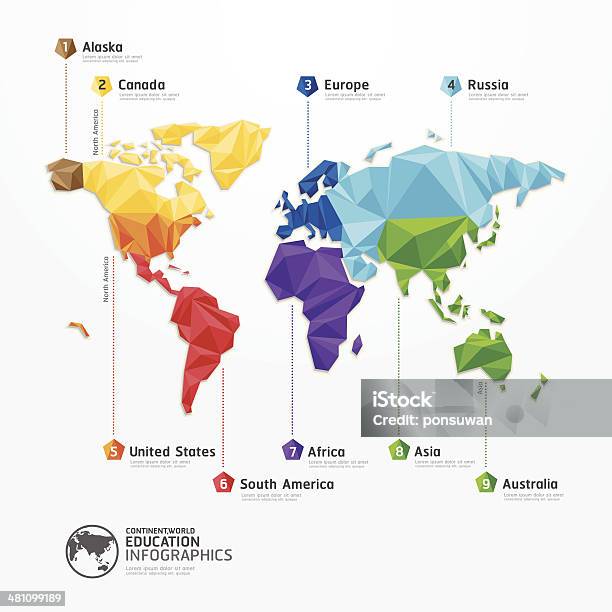 World Map Illustration Infographics Geometric Concept Design Stock Illustration - Download Image Now