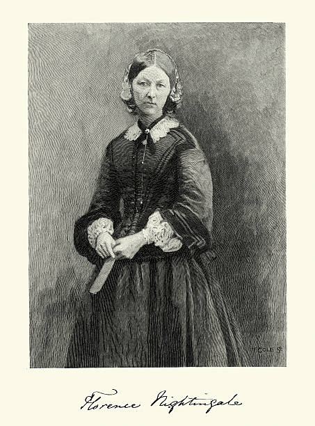 illustrations, cliparts, dessins animés et icônes de portrait de florence nightingale - engraved image photos