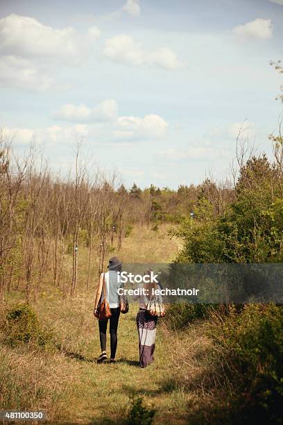 Enjoying A Nature Trip Stock Photo - Download Image Now - Couple - Relationship, Walking, 2015