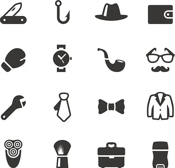 Vector illustration of Soulico - Men's stuff icons