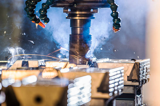 istock Industrial milling machine cutting steel 481102685
