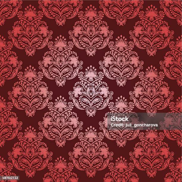 Damask Seamless Floral Pattern Stock Illustration - Download Image Now - Backgrounds, Brocade, Elegance