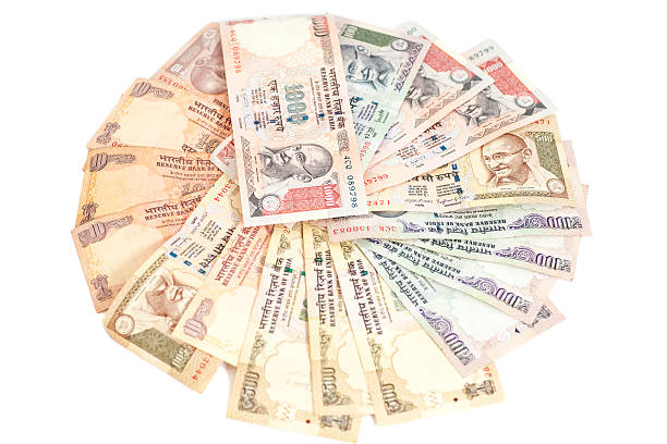 istock Indian Currency Rupee bank notes on white background 481103806
