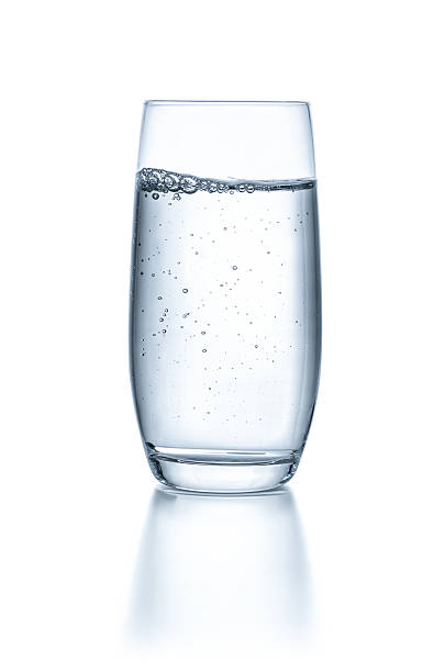 Glass with water on a white background