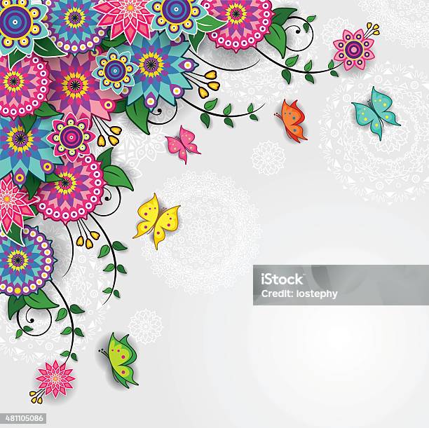 Abstract Floral Background Stock Illustration - Download Image Now - 2015, Abstract, Animal Markings