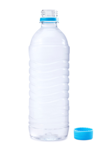 Opened Water Bottle on white.