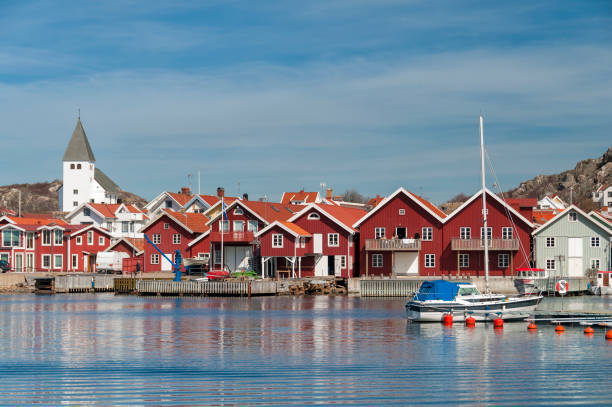 istock White church in small coastal village 481107563