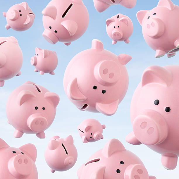 Piggy banks Piggy banks. piggy bank chaos coin bank finance stock pictures, royalty-free photos & images