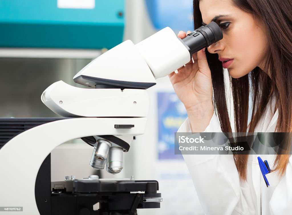 Researcher at work Researcher at work in a laboratory 2015 Stock Photo