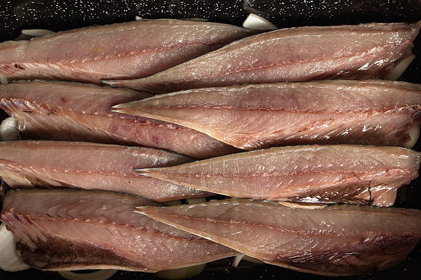 Mackerel fillet with veggies in casserole dish