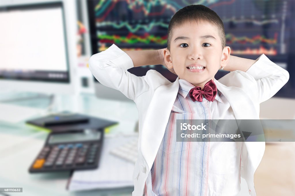 Young business boy Happy smile little business boy. 2015 Stock Photo