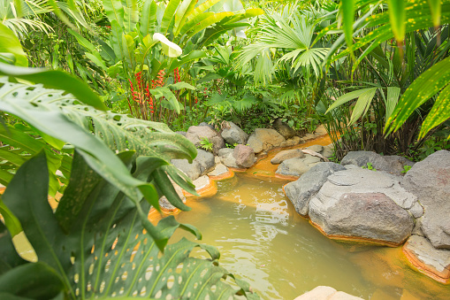 Thermal springs in Costa Rica at the base of Arenal Volcano