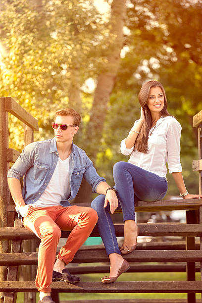 istock Beautiful couple in park 481111752