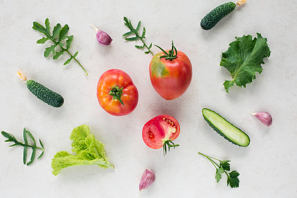 Fresh vegetable pattern top view