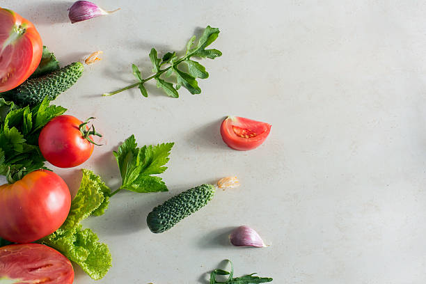 Fresh vegetable pattern top view
