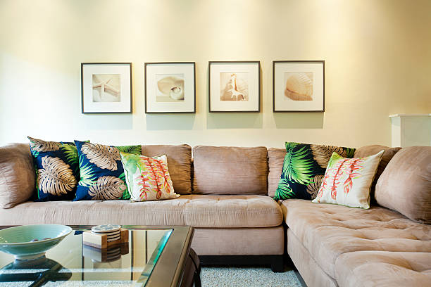 istock Condo Interior Living Room Scene with Tropical Theme 481112507