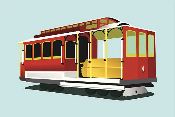 Vector illustration of San Francisco - tranvia