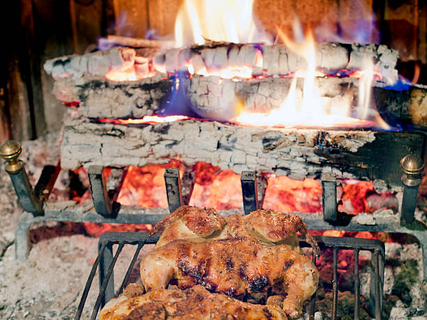 wing nut cooked on the grill in front of fireplace