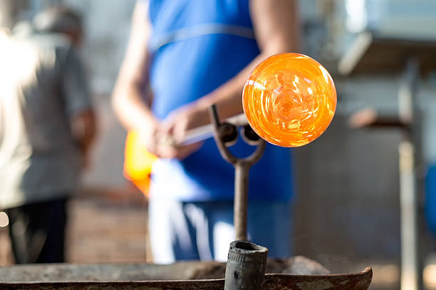 Handmade figures of melted glass Handmade figures of melted glass - selective focus hand blown glass stock pictures, royalty-free photos & images