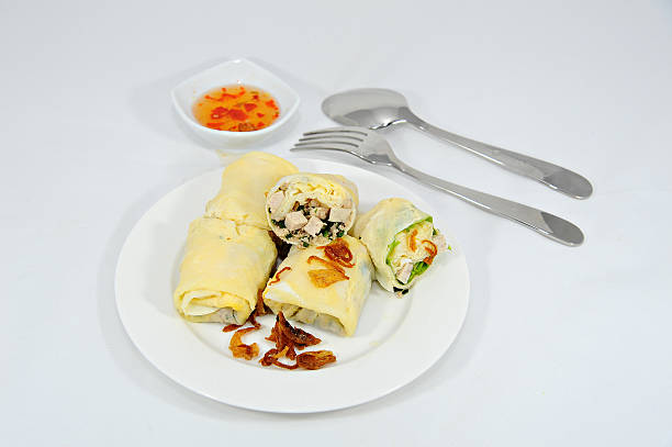 istock egg rolls and Sweet chili sauce 481116984