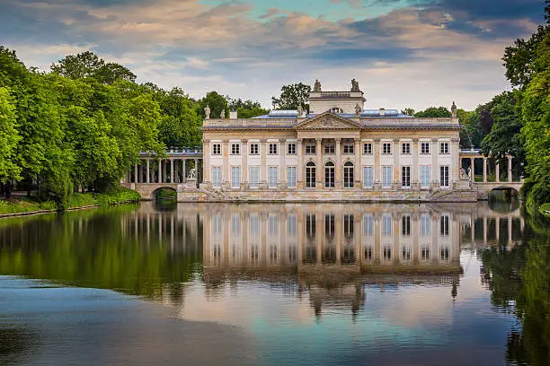 Photo of The Lazienki palace in Lazienki Park, Warsaw. Lazienki Krolewski