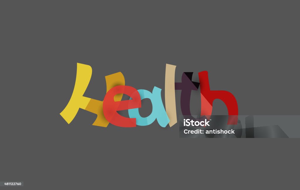 Health Word Lettering Design Health Word Drawn Lettering Typographic Element Stock Illustration ...