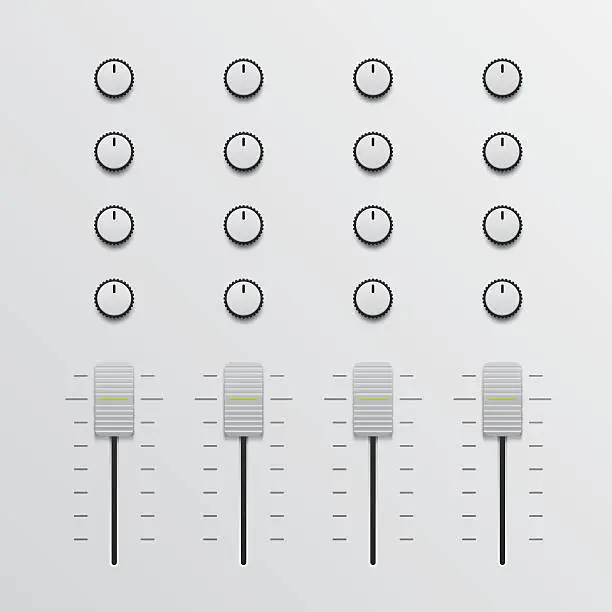 Vector illustration of Mixer, Slider and Fader Vector