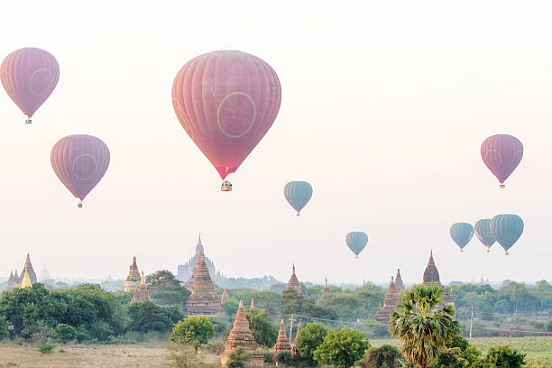 istock air balloons over Buddhist temples at sunrise. Bagan, Myanmar. 481123922
