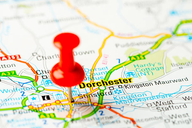 United Kingdom capital cities on map series: Dorchester Source: "World reference atlas"Source: "World reference atlas" dorchester on thames stock pictures, royalty-free photos & images